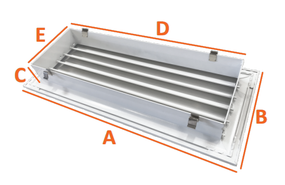Baillindustrie - Grille soufflage lames courbes - Dimension LC300X150